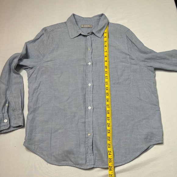 Everlane Girls Blue Button Down Casual Shirt Size 14 - Picture 4 of 8